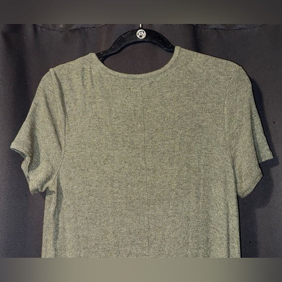 Madewell Swingy Tee Dress in Ribbed Heathered Moss Green size Large - Picture 14 of 14